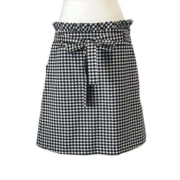 Cynthia Rowley Dresses & Skirts - NEW Cynthia Rowley Gingham Checkered Skirt Waist Tie Pockets Black/White-Size 12